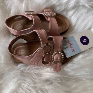 Cat & Jack Pink Kids Sandals with Beaded Buckles